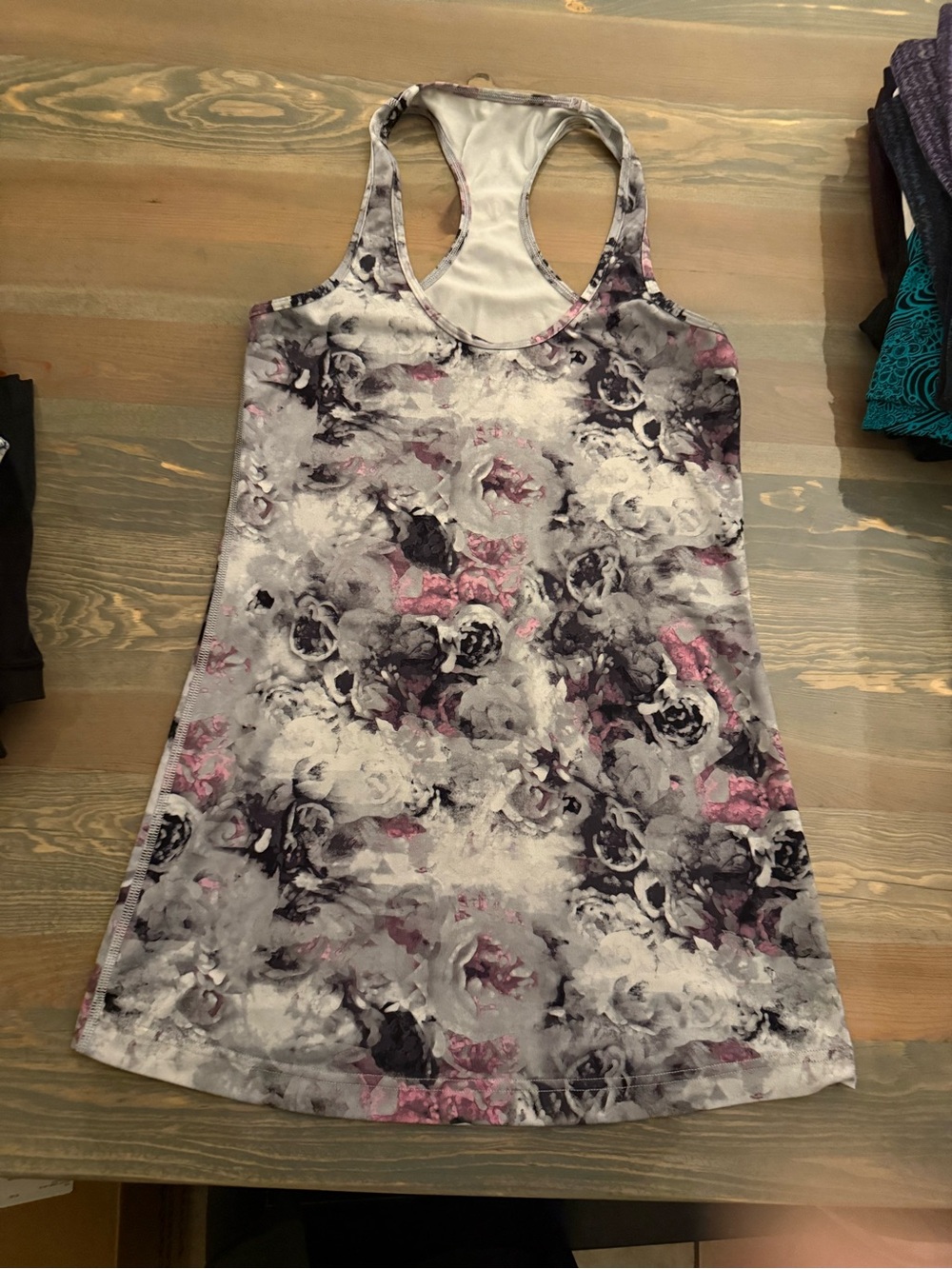 lululemon flower Floral cool Racerback Tank Top - Gray, Black, Pink, purple